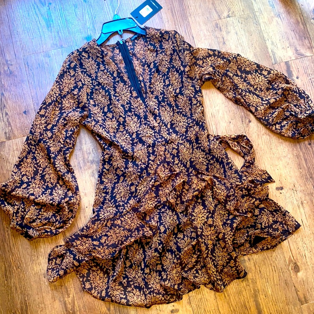 Long sleeve ruffle dress